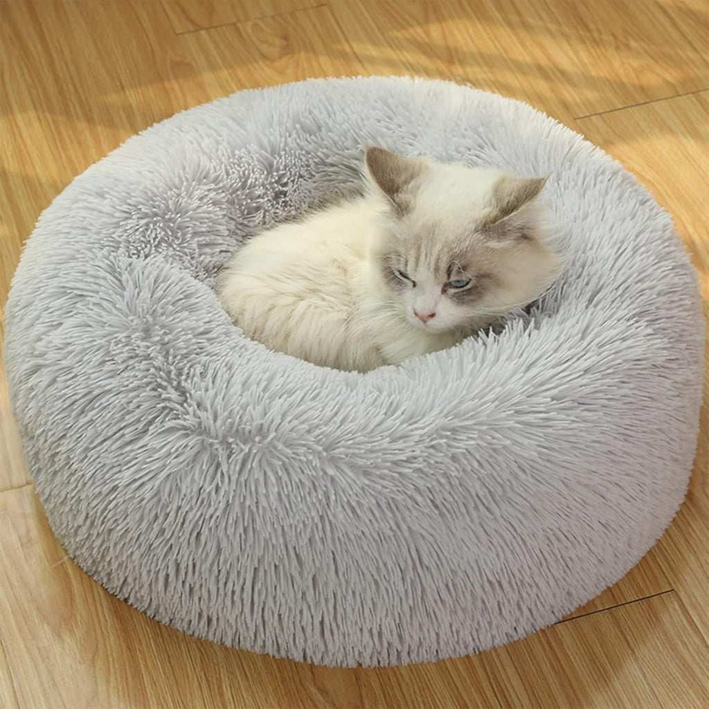 UUEMB 50cm Calming Dog Cat Bed, Plush Donut Pets | PetNestUK