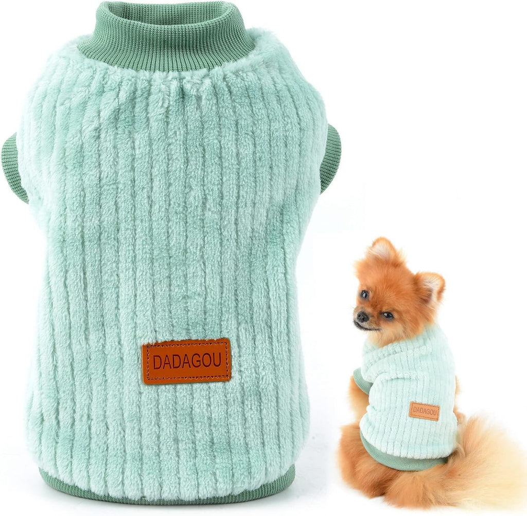 SMALLLEE_LUCKY_STORE Ribbed Fleece Pet Jumper