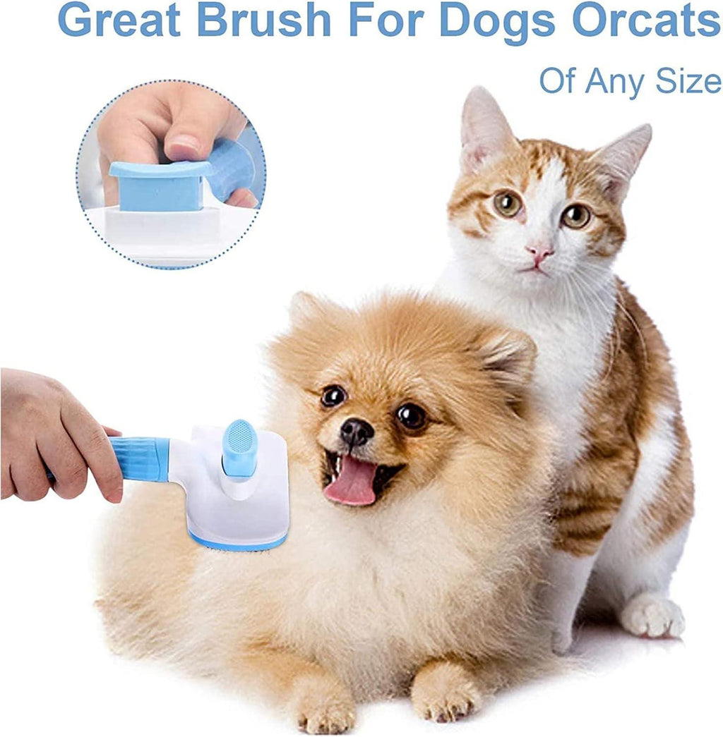 Dog Brush Cat Brush Grooming Comb,Self Cleaning | PetNestUK