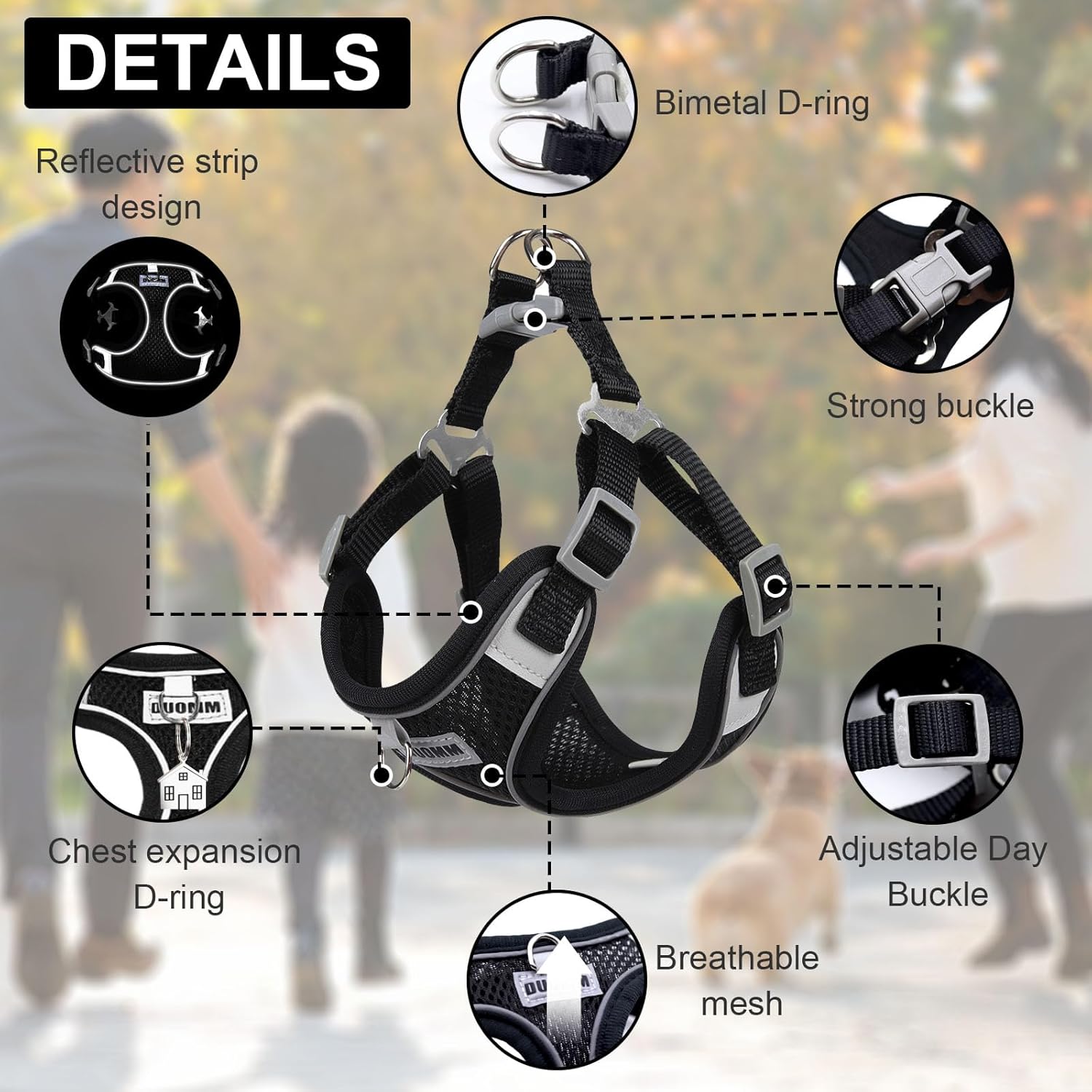 RAFIYU Dog Harness Medium Breathable Vest, | PetNestUK