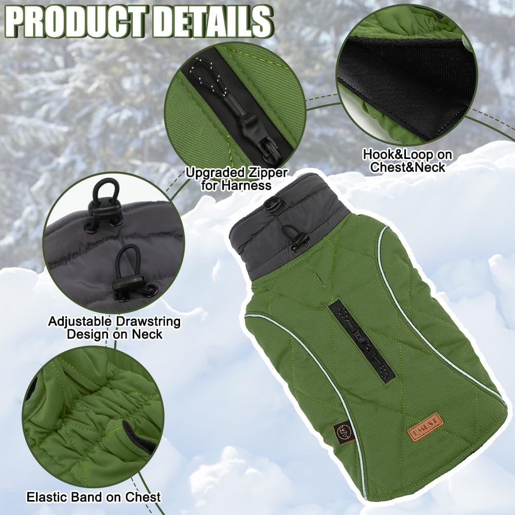 EMUST Fleece-Lined Winter Dog Coat