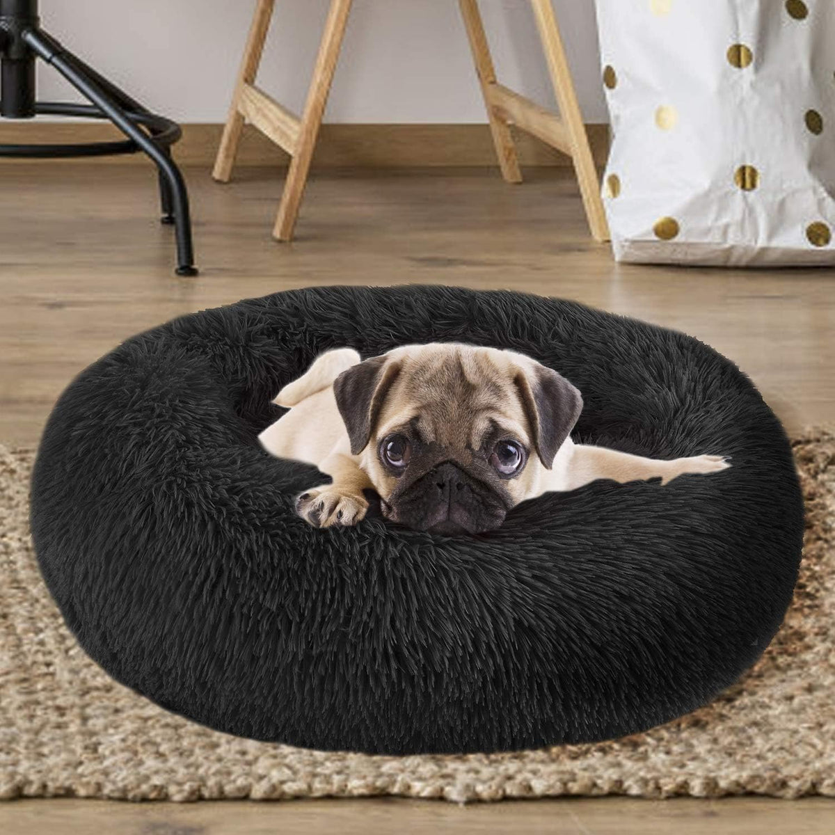 MFOX Faux-Fur Donut Pet Bed