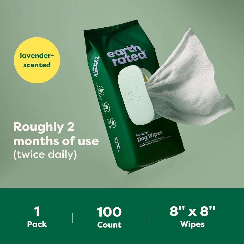 Earth Rated Hypoallergenic Dog Wipes, Cleaning | PetNestUK
