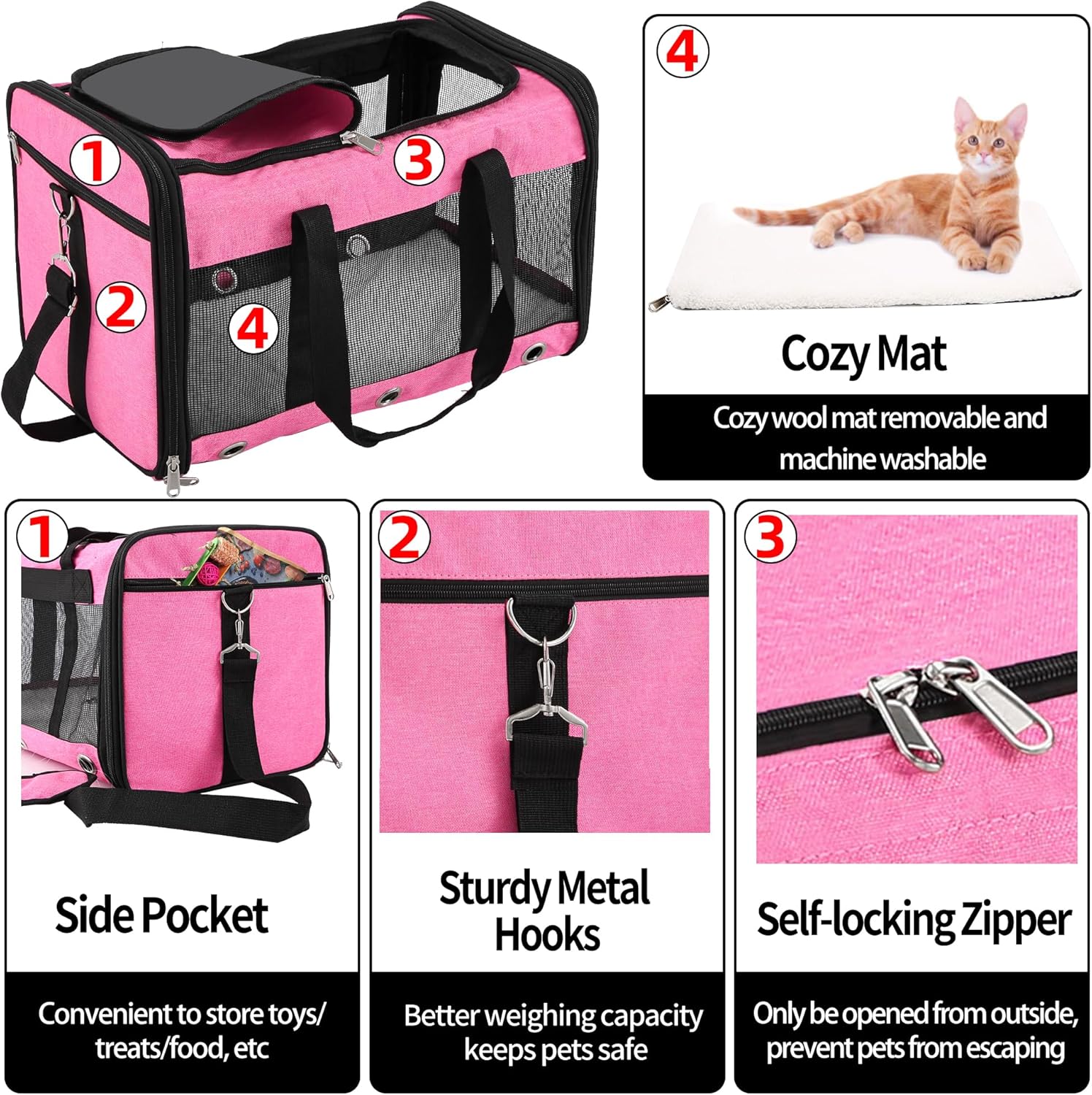 Soft Sided Foldable Cat/Dog/Pet Carrier Bag, | PetNestUK