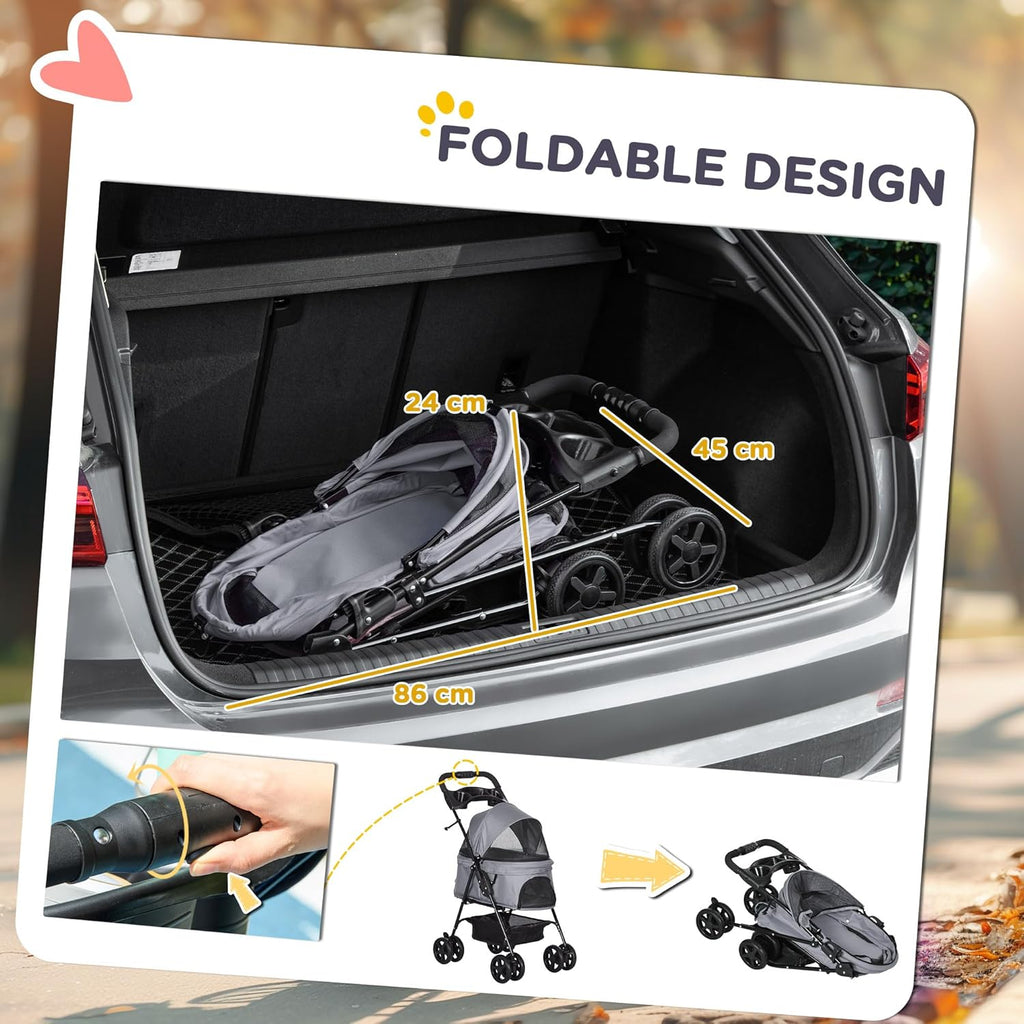 PawHut Dog Pram Dog Stroller Foldable Pet | PetNestUK
