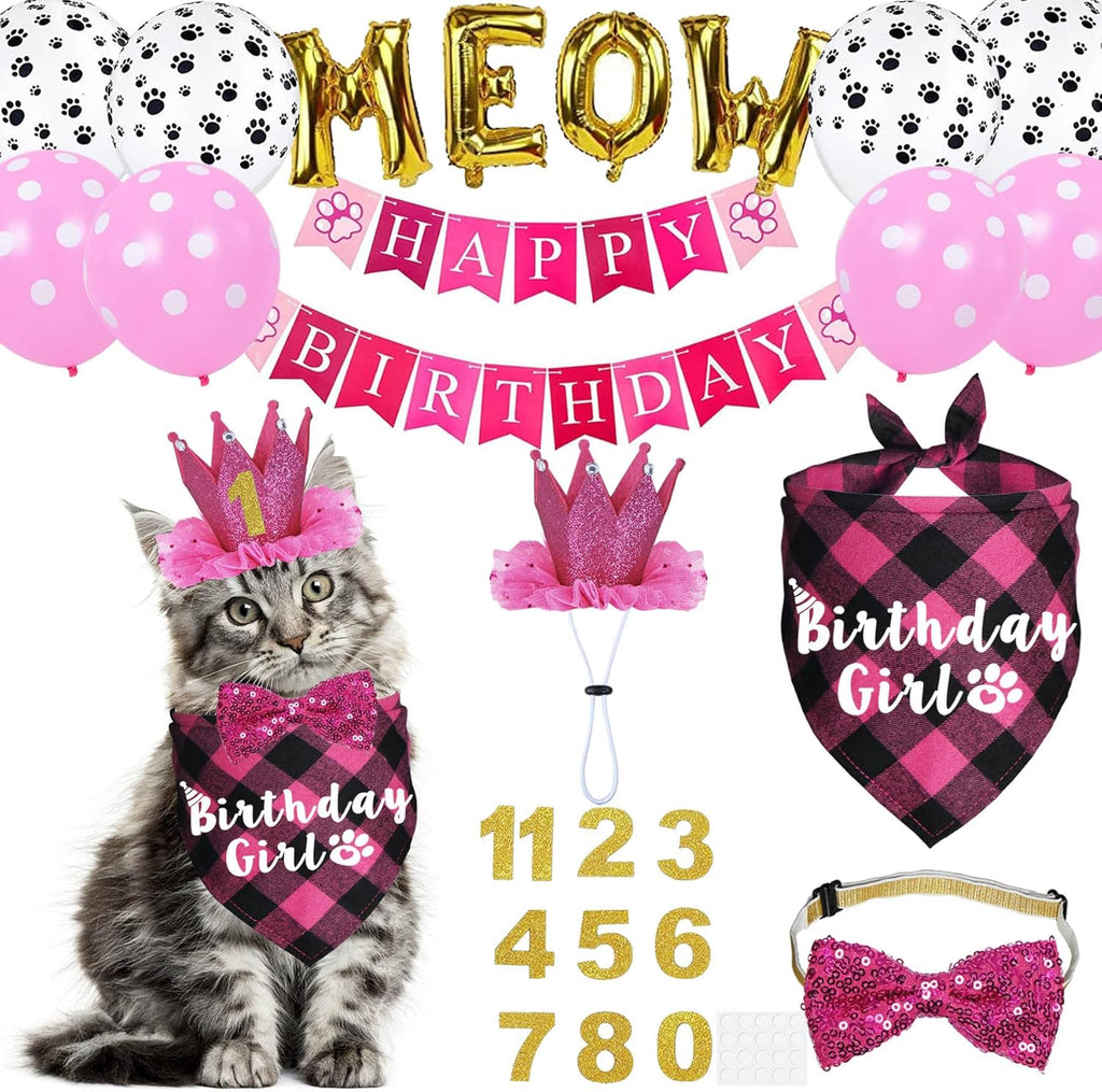 JOTFA Cat Birthday Party Supplies, Kitten | PetNestUK