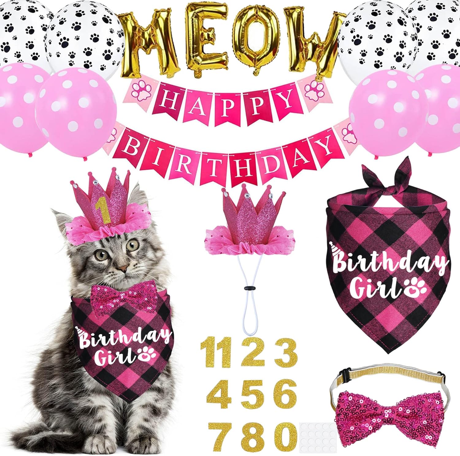 JOTFA Cat Birthday Party Supplies, Kitten | PetNestUK