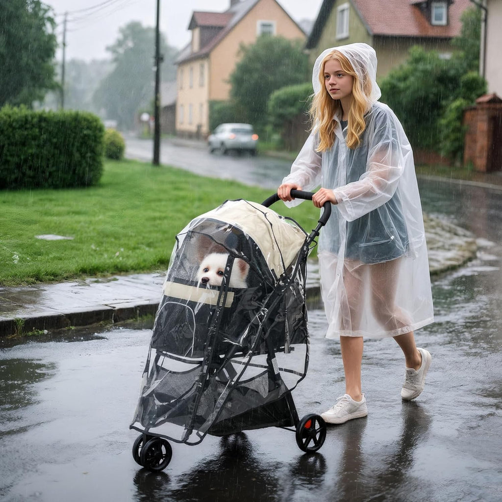 PawHut Dog Pram with Rain Cover Pet Stroller, | PetNestUK