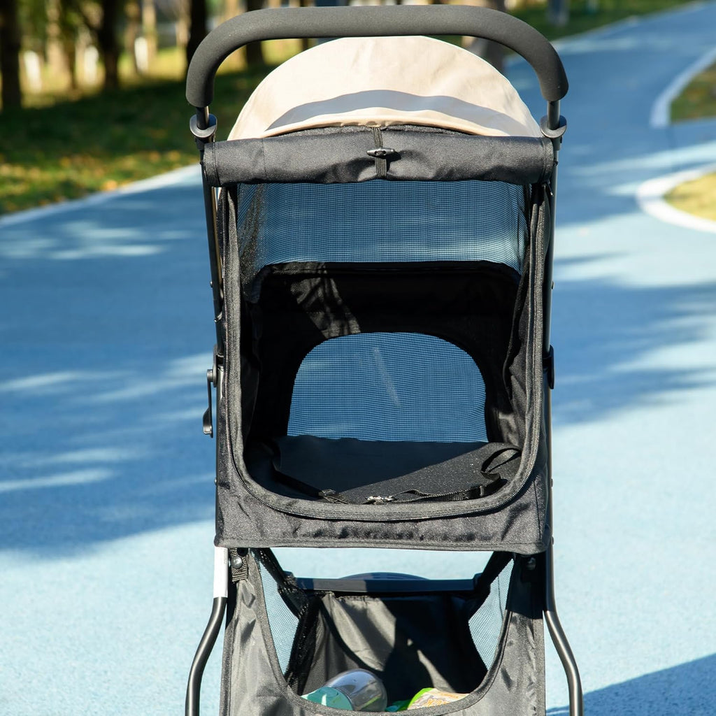 PawHut Dog Pram with Rain Cover Pet Stroller, | PetNestUK
