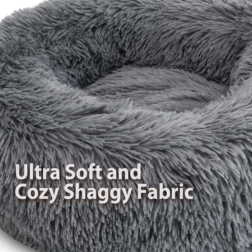 Enjamoy Plush Donut Dog Bed, Calming Round Dog | PetNestUK