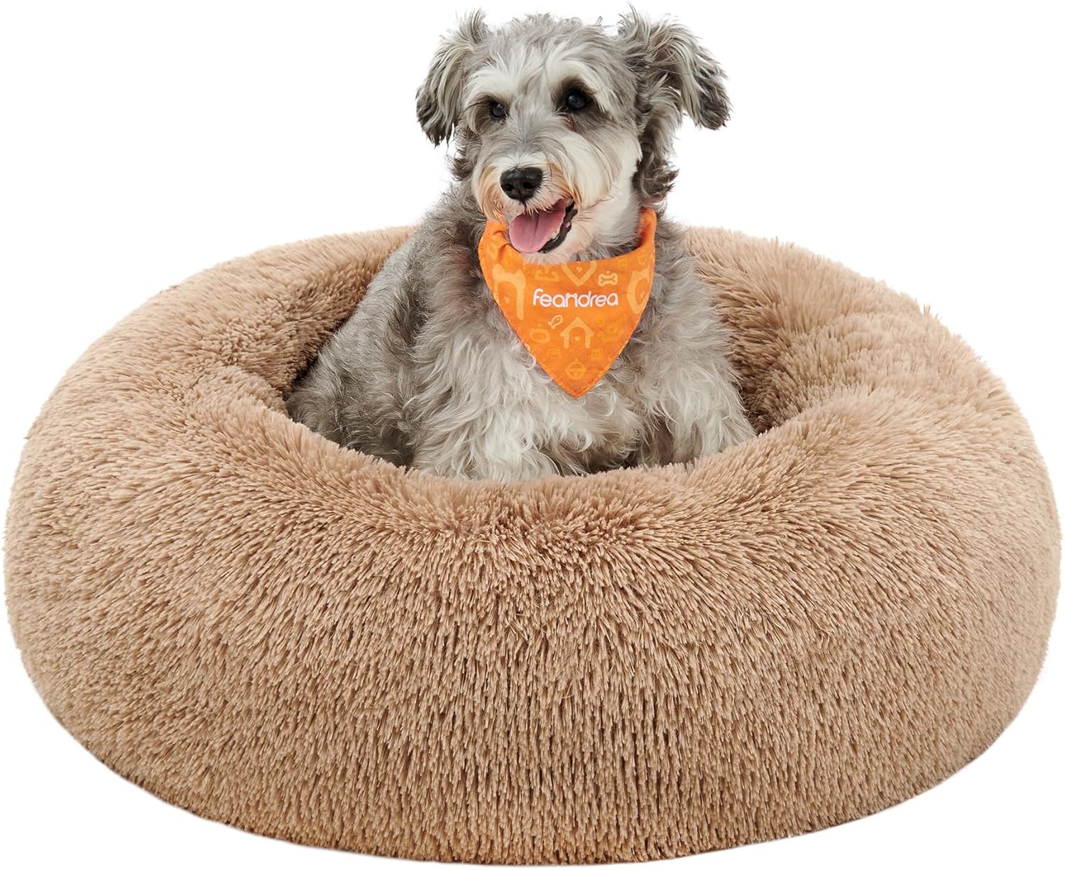Feandrea Dog Bed, Donut Cat Bed, Fluffy Calming | PetNestUK