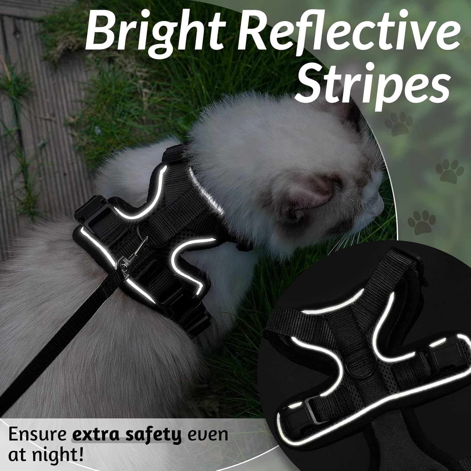 rabbitgoo Cat Harness and Lead Set, Escape Proof | PetNestUK