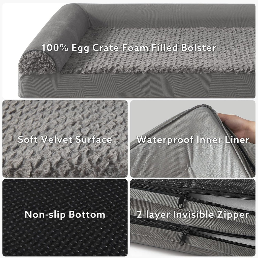 FURTIME Large Dog Bed(89 x 64cm), Orthopedic | PetNestUK