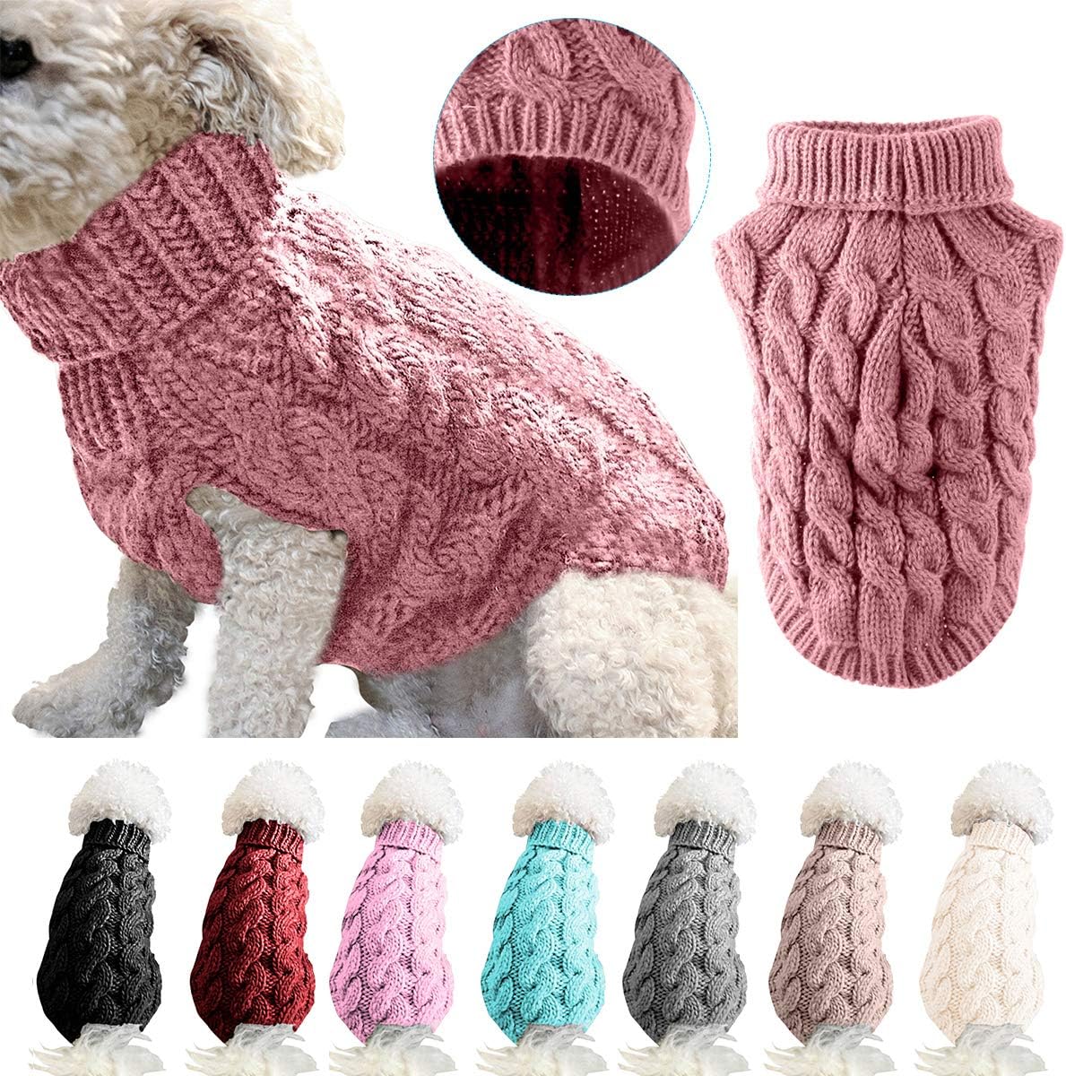 Pet Dog Turtleneck Knitting Sweater Coat Winter | PetNestUK