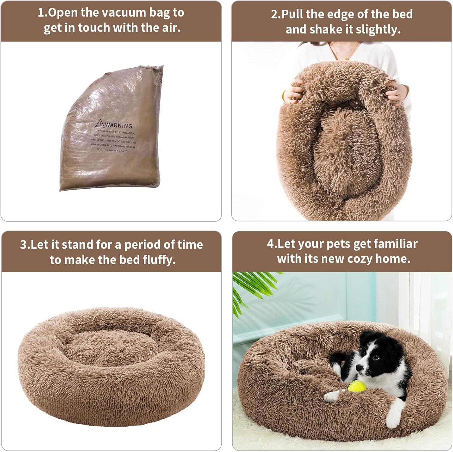 YOJOGEE Calming Donut Puppy Bed for Medium Small | PetNestUK