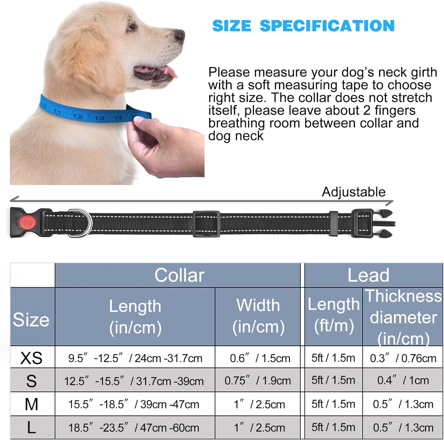 haapaw Reflective Dog Collar Padded with Soft | PetNestUK