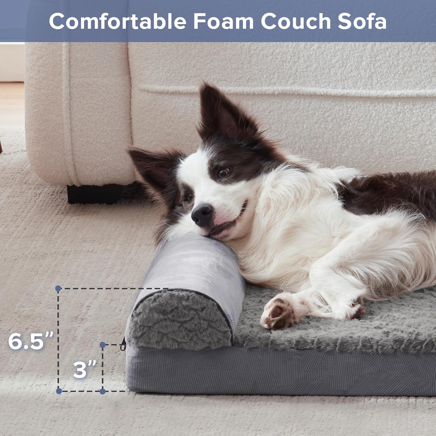 FURTIME Large Dog Bed(89 x 64cm), Orthopedic | PetNestUK