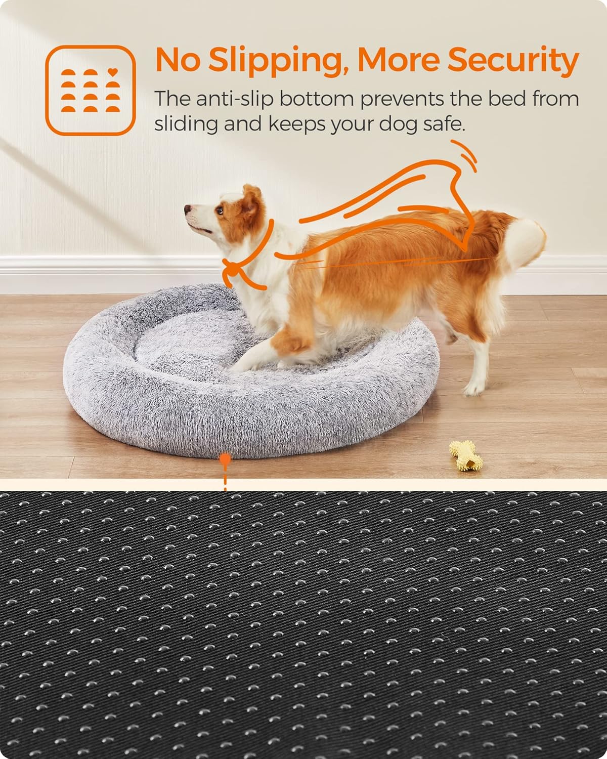Feandrea Dog Bed, Donut Cat Bed, Fluffy Calming | PetNestUK