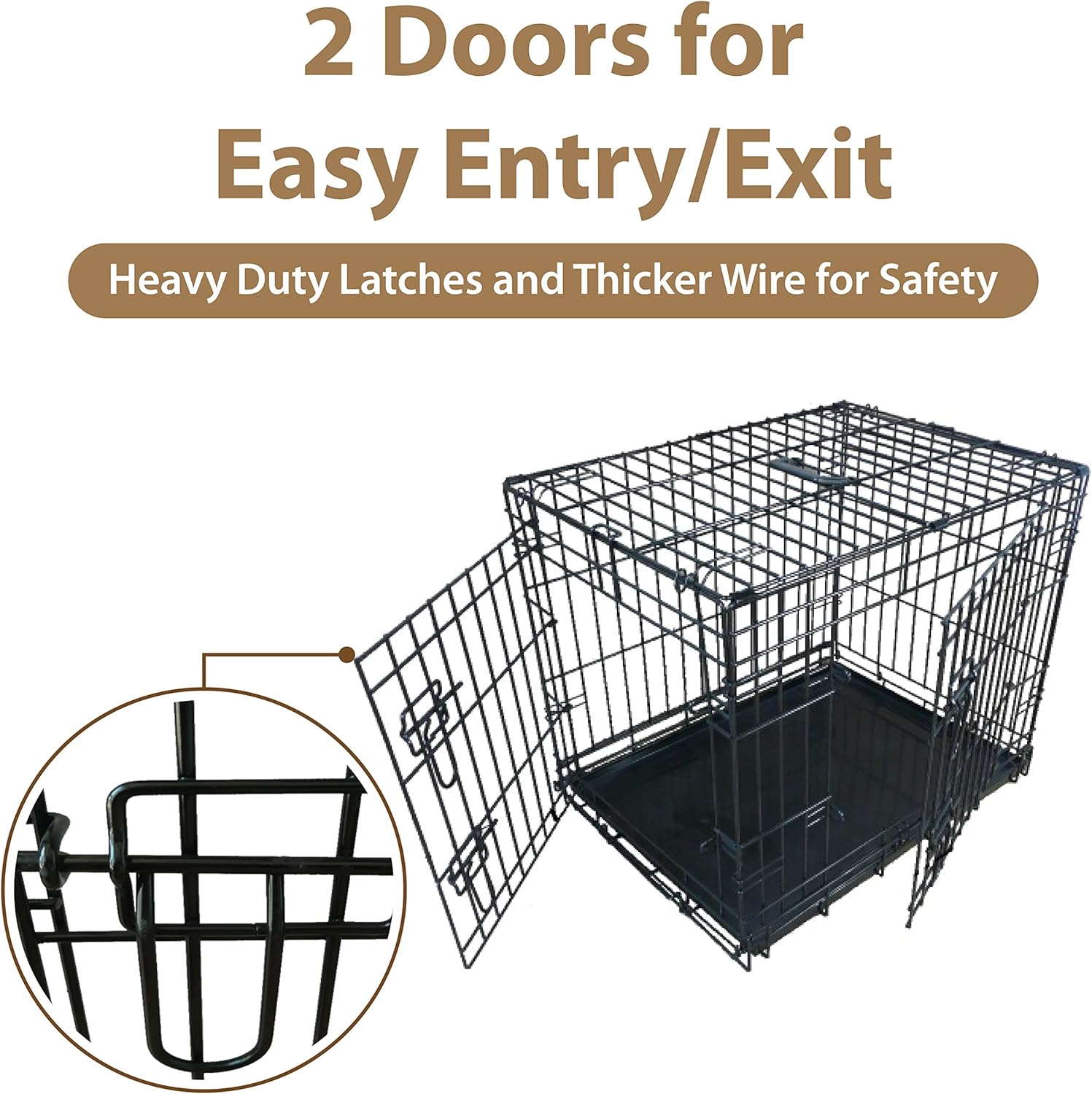 Ellie-Bo Standard Folding 2-Door Dog Cage/Crate | PetNestUK