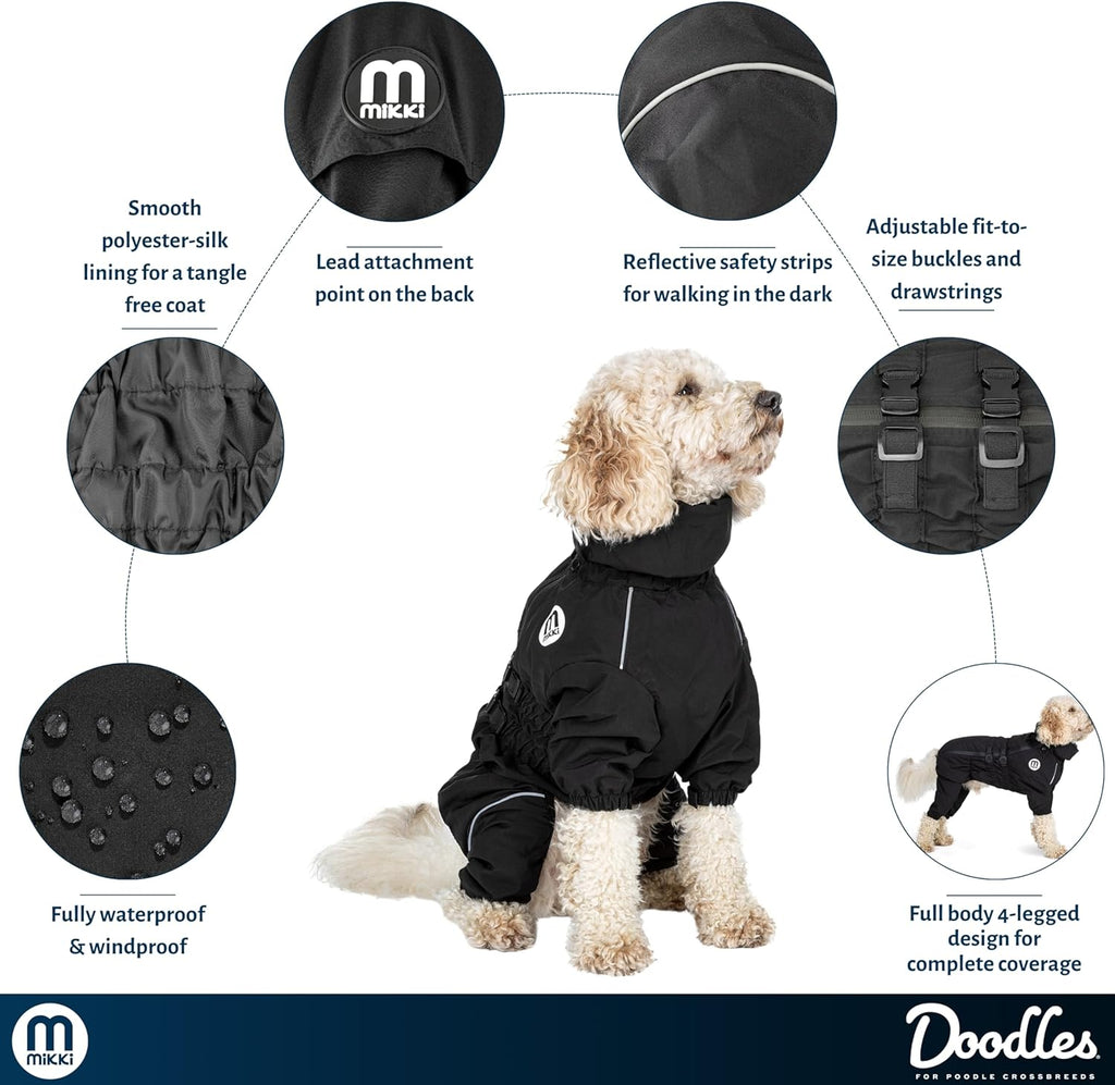 Mikki Doodles Dog Raincoat, Waterproof, | PetNestUK
