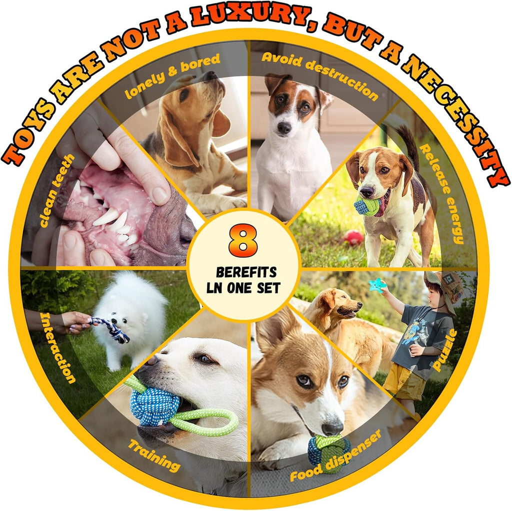Leipple 20 Pack Luxury Dog Chew Toys for Puppy, | PetNestUK