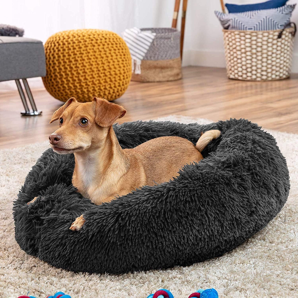 MFOX Faux-Fur Donut Pet Bed