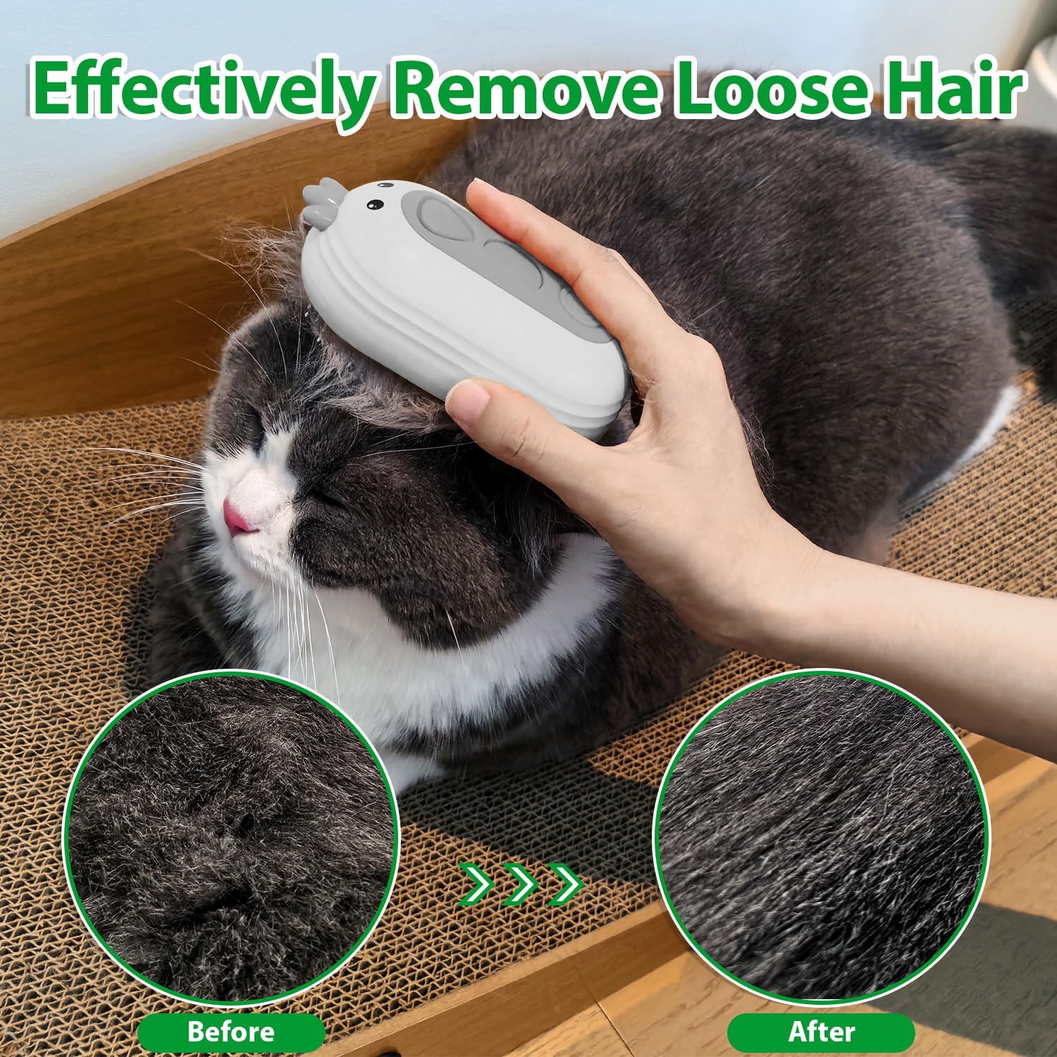 Cat Steam Brush with Release Button, | PetNestUK