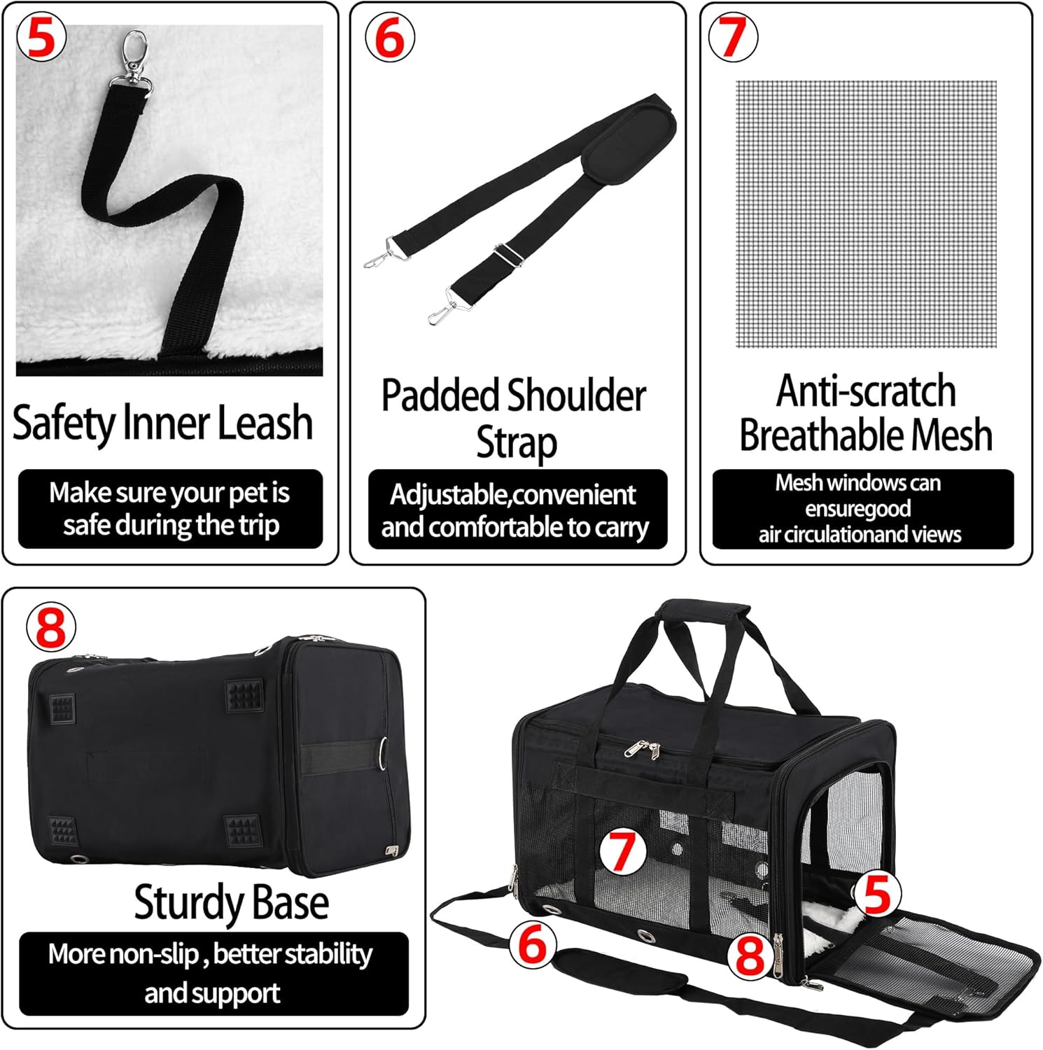 Soft Sided Foldable Cat/Dog/Pet Carrier Bag, | PetNestUK