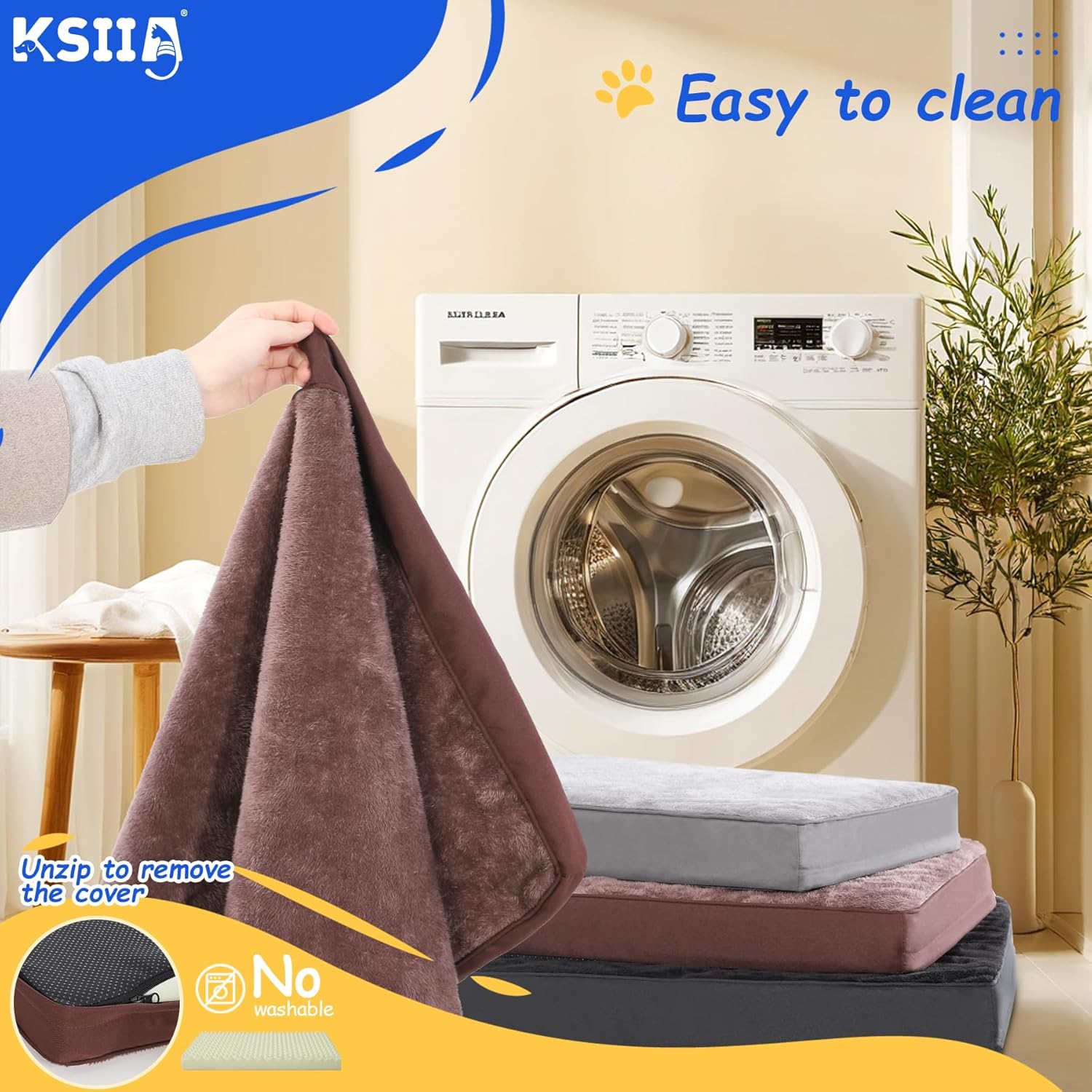 KSIIA Dog Beds Large Washable, Orthopedic Dog | PetNestUK