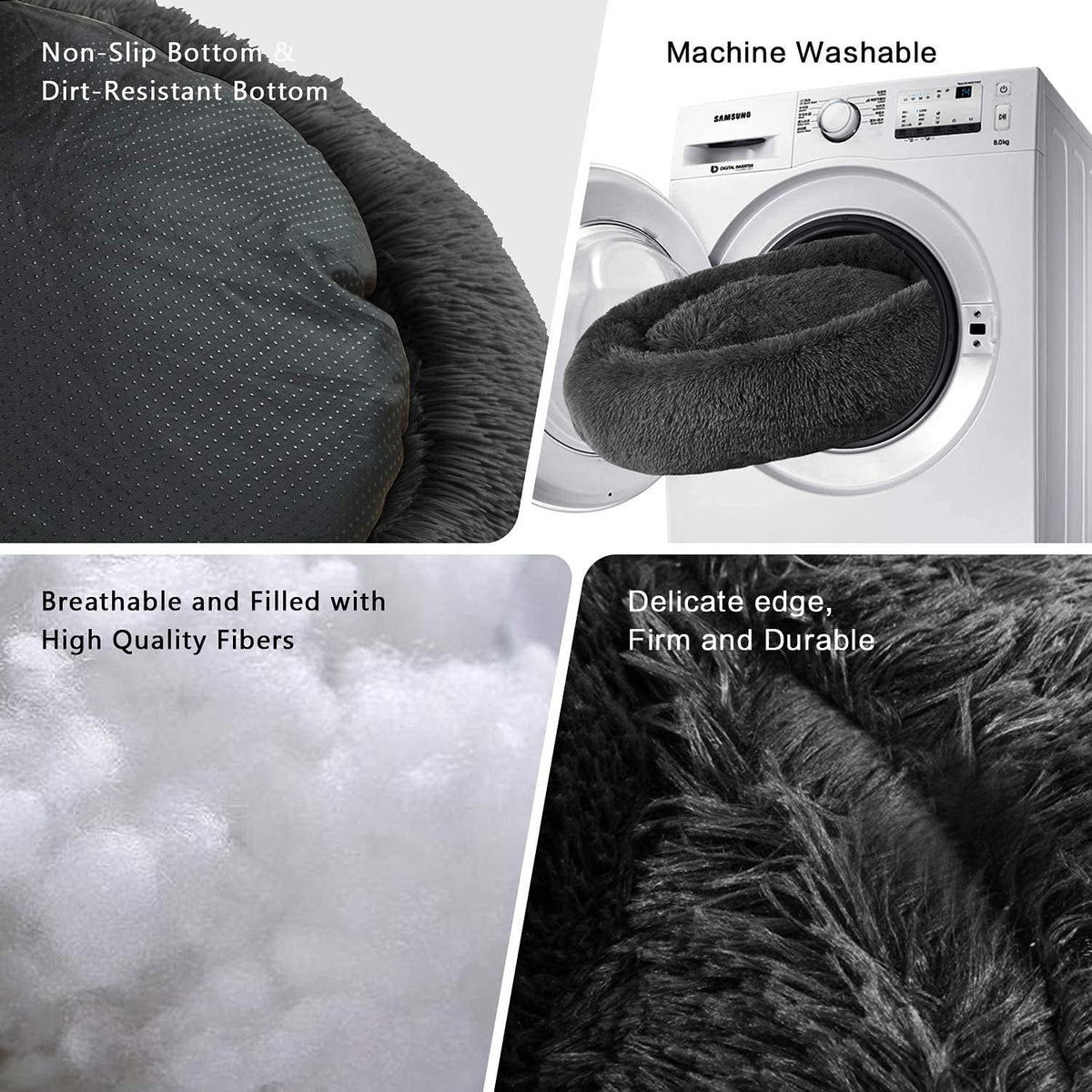 MFOX Faux-Fur Donut Pet Bed