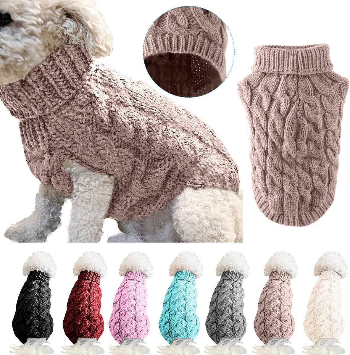 Pet Dog Turtleneck Knitting Sweater Coat Winter | PetNestUK
