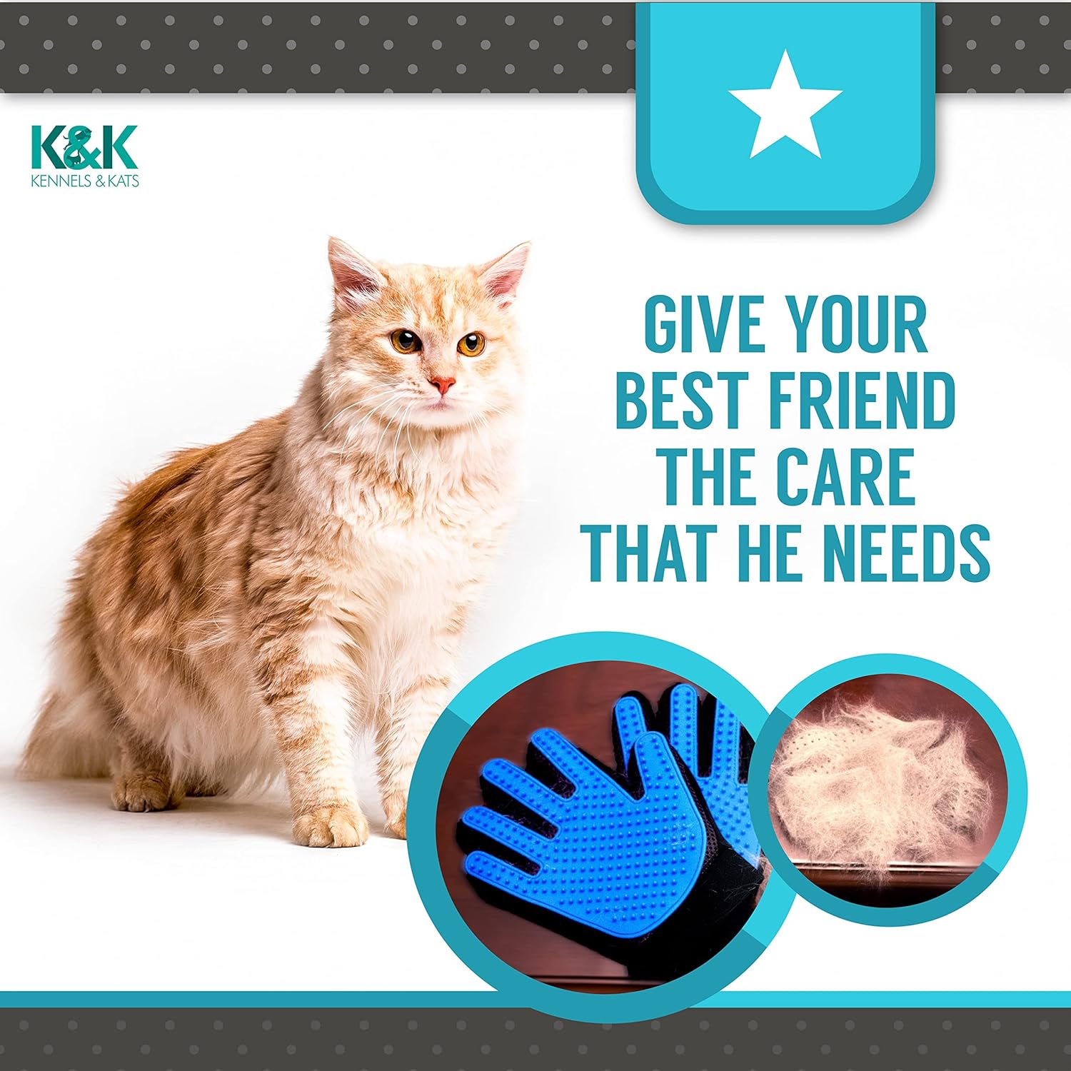 KENNELS & KATS Pet Grooming Glove | PetNestUK