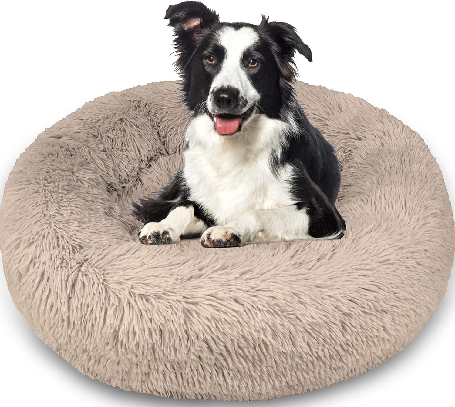 Enjamoy Plush Donut Dog Bed, Calming Round Dog | PetNestUK