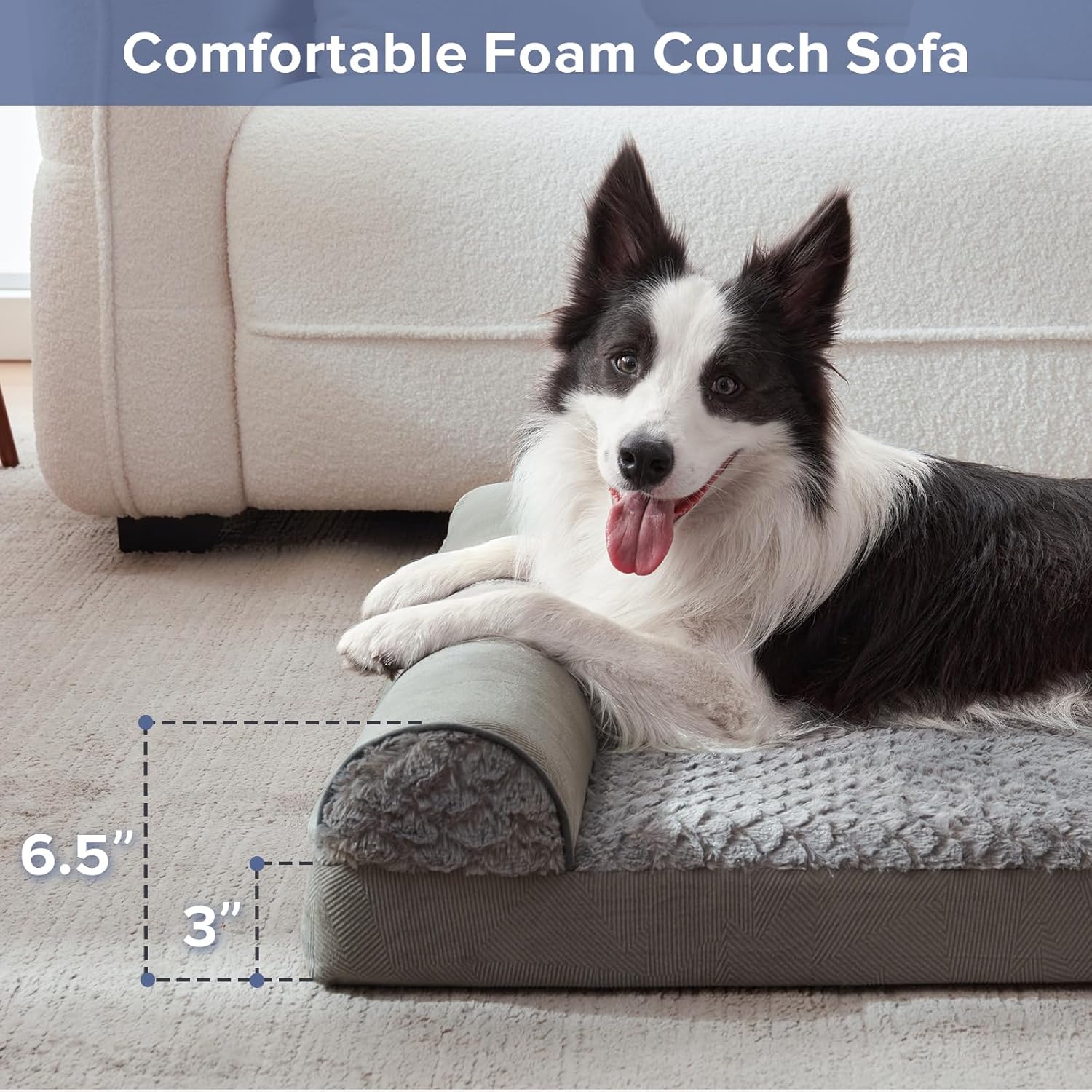 FURTIME Large Dog Bed(89 x 64cm), Orthopedic | PetNestUK