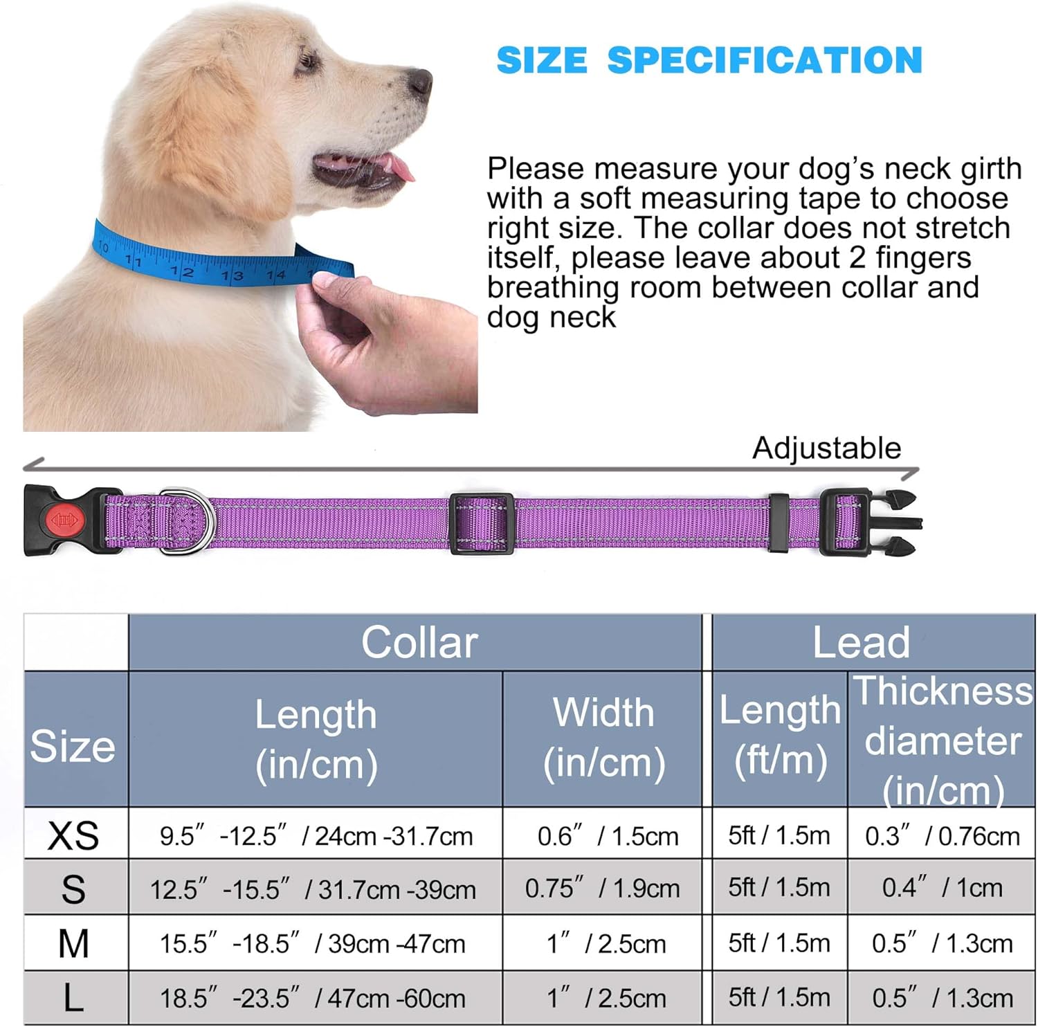 haapaw Reflective Dog Collar Padded with Soft | PetNestUK