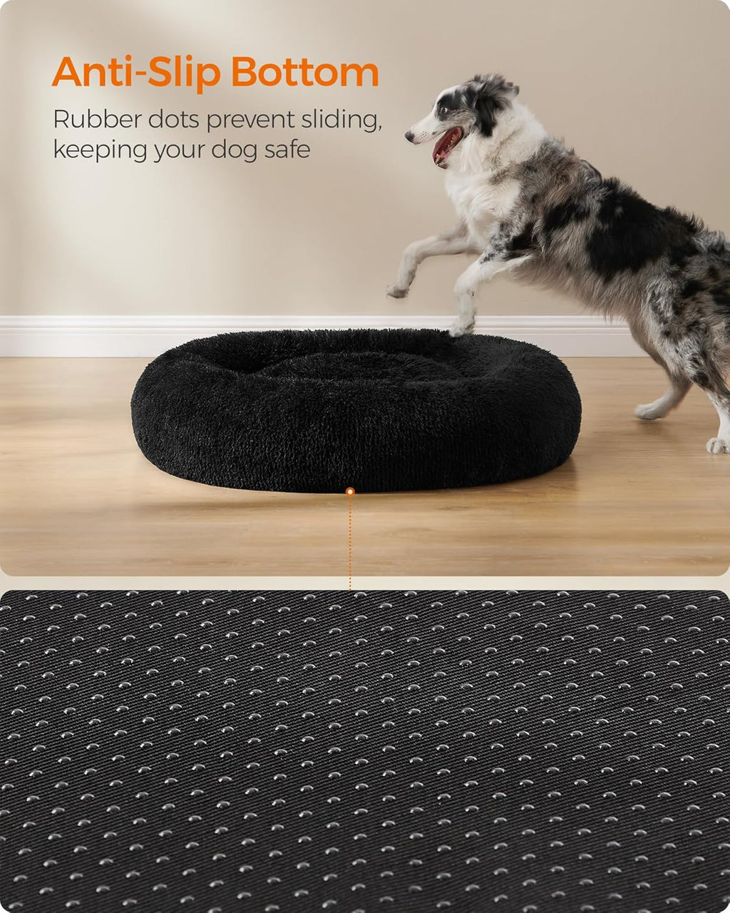 Feandrea Dog Bed, Donut Cat Bed, Fluffy Calming | PetNestUK