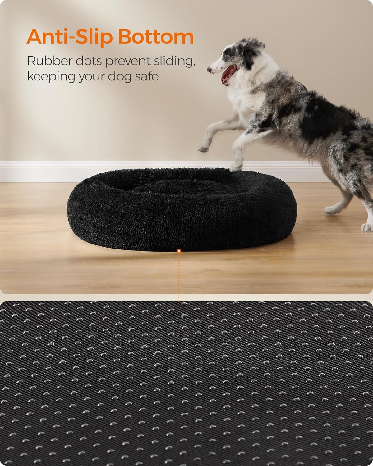 Feandrea Dog Bed, Donut Cat Bed, Fluffy Calming | PetNestUK