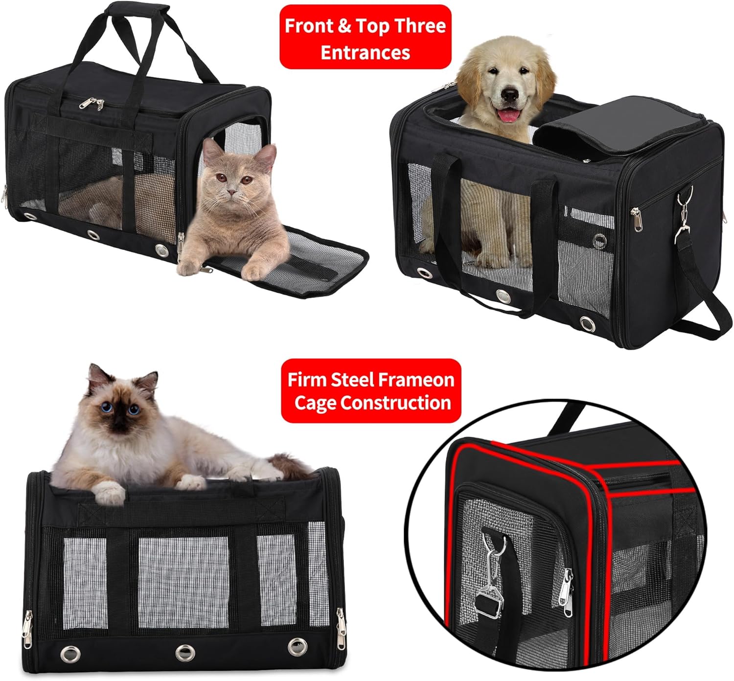 Soft Sided Foldable Cat/Dog/Pet Carrier Bag, | PetNestUK