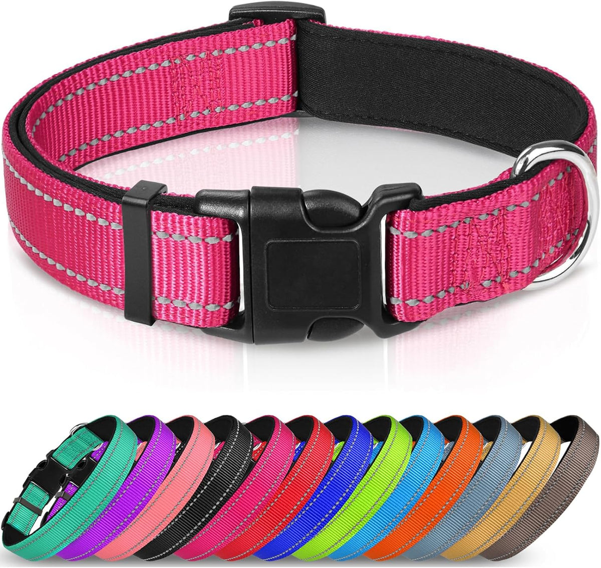 Joytale Reflective Dog Collar with Neoprene Padding