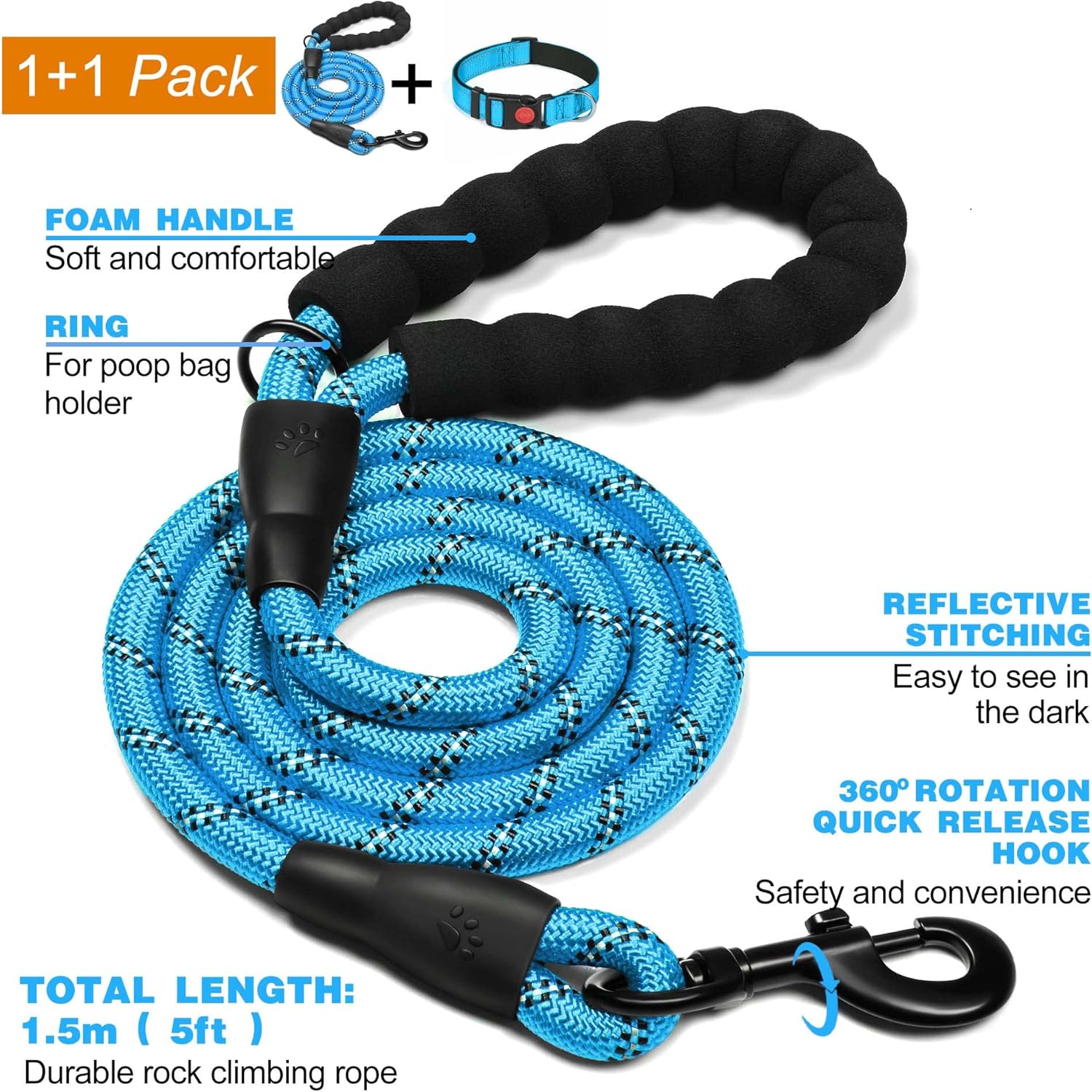 haapaw Reflective Dog Collar Padded with Soft | PetNestUK