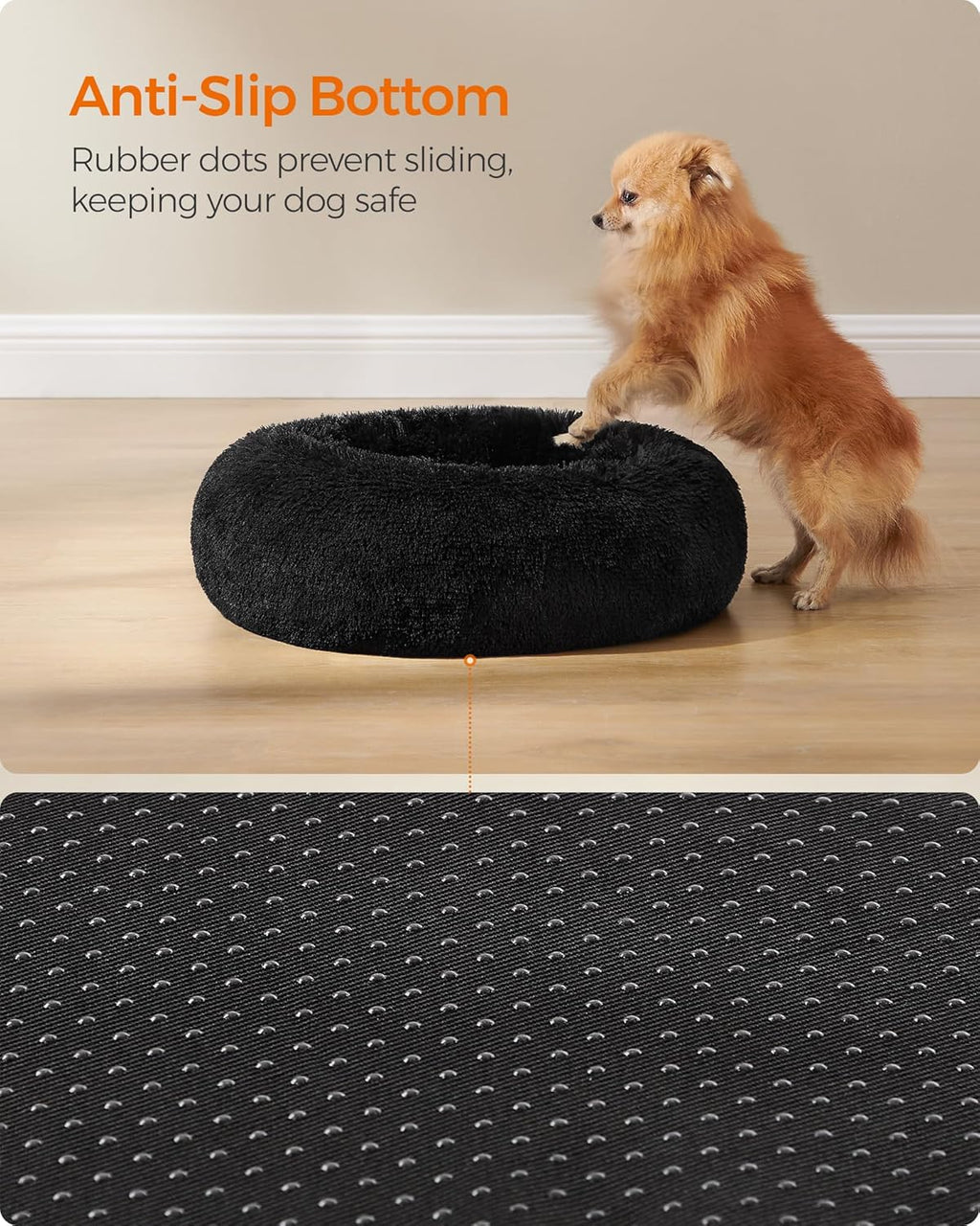 Feandrea Dog Bed, Donut Cat Bed, Fluffy Calming | PetNestUK