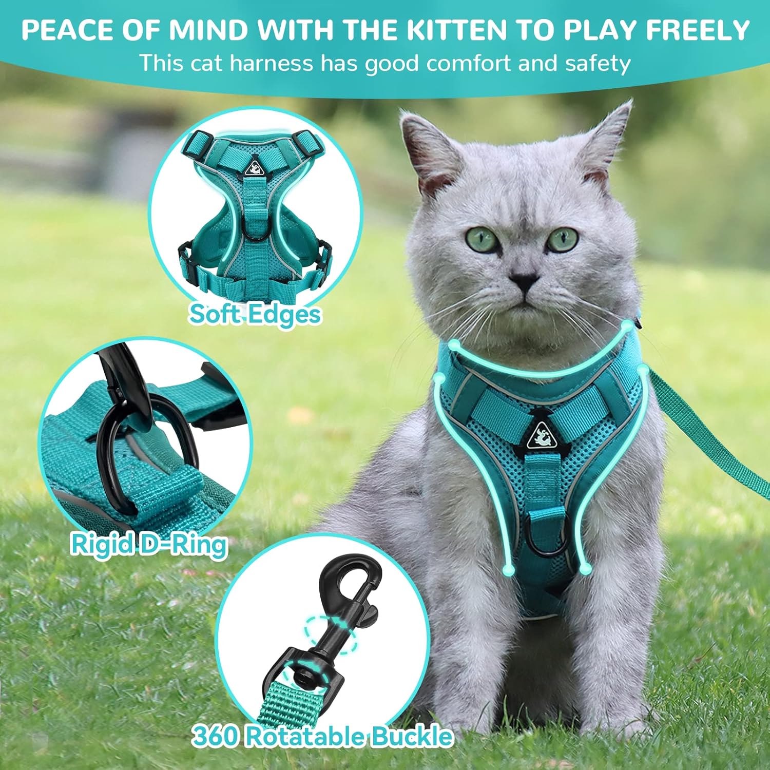 Cat Harness and Lead Set, Adjustable Kitten | PetNestUK