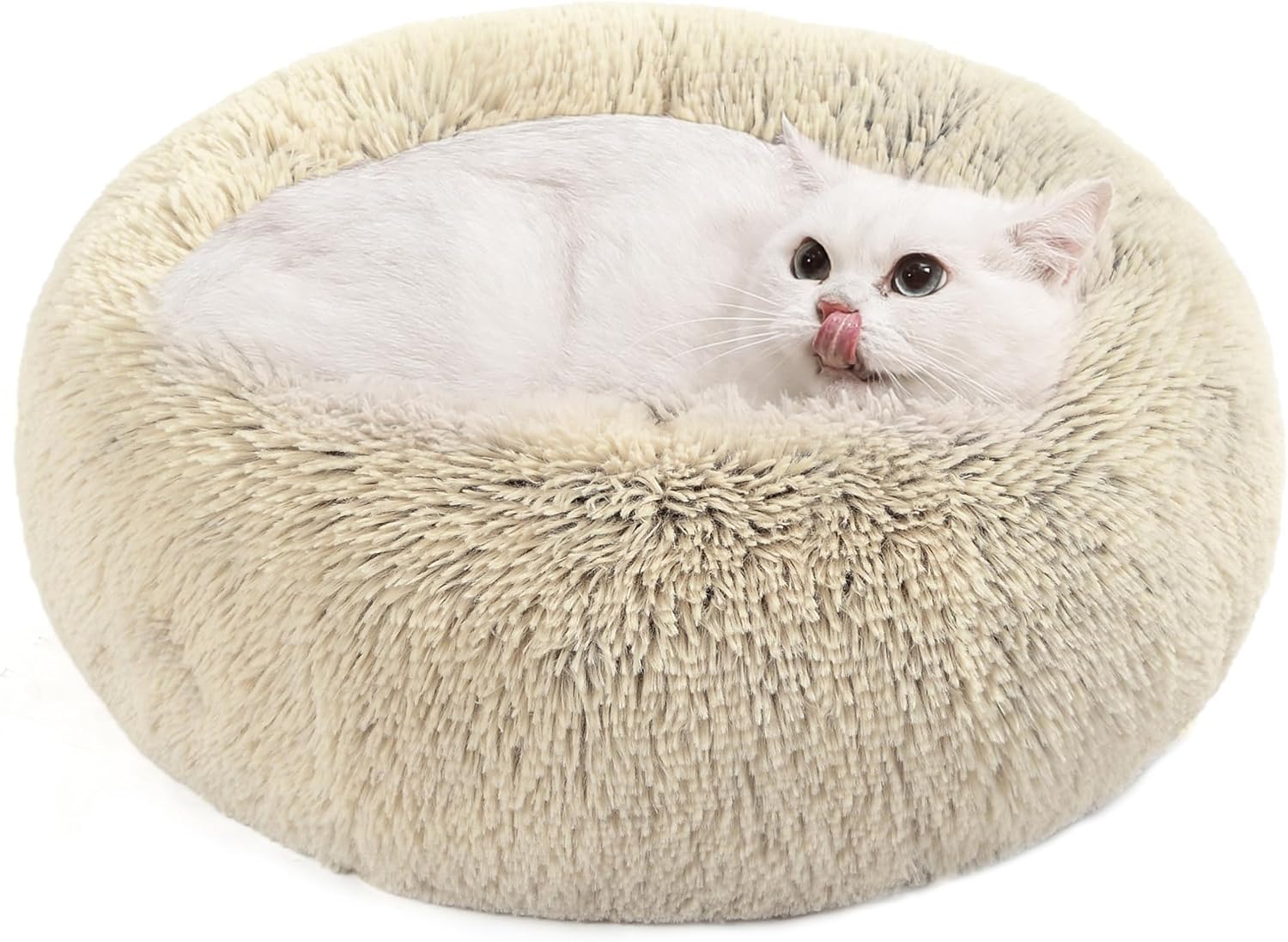 Feandrea Dog Bed, Donut Cat Bed, Fluffy Calming | PetNestUK