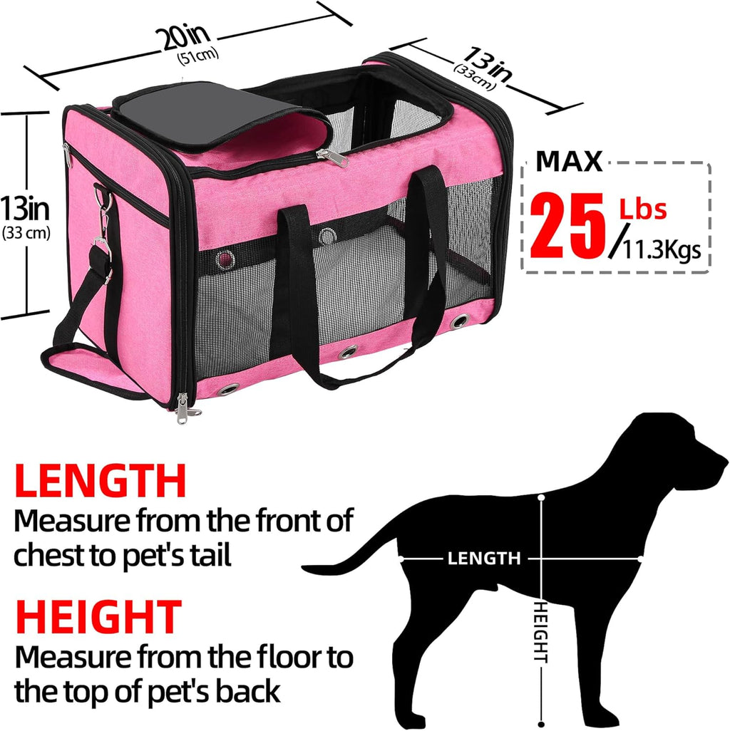 Soft Sided Foldable Cat/Dog/Pet Carrier Bag, | PetNestUK