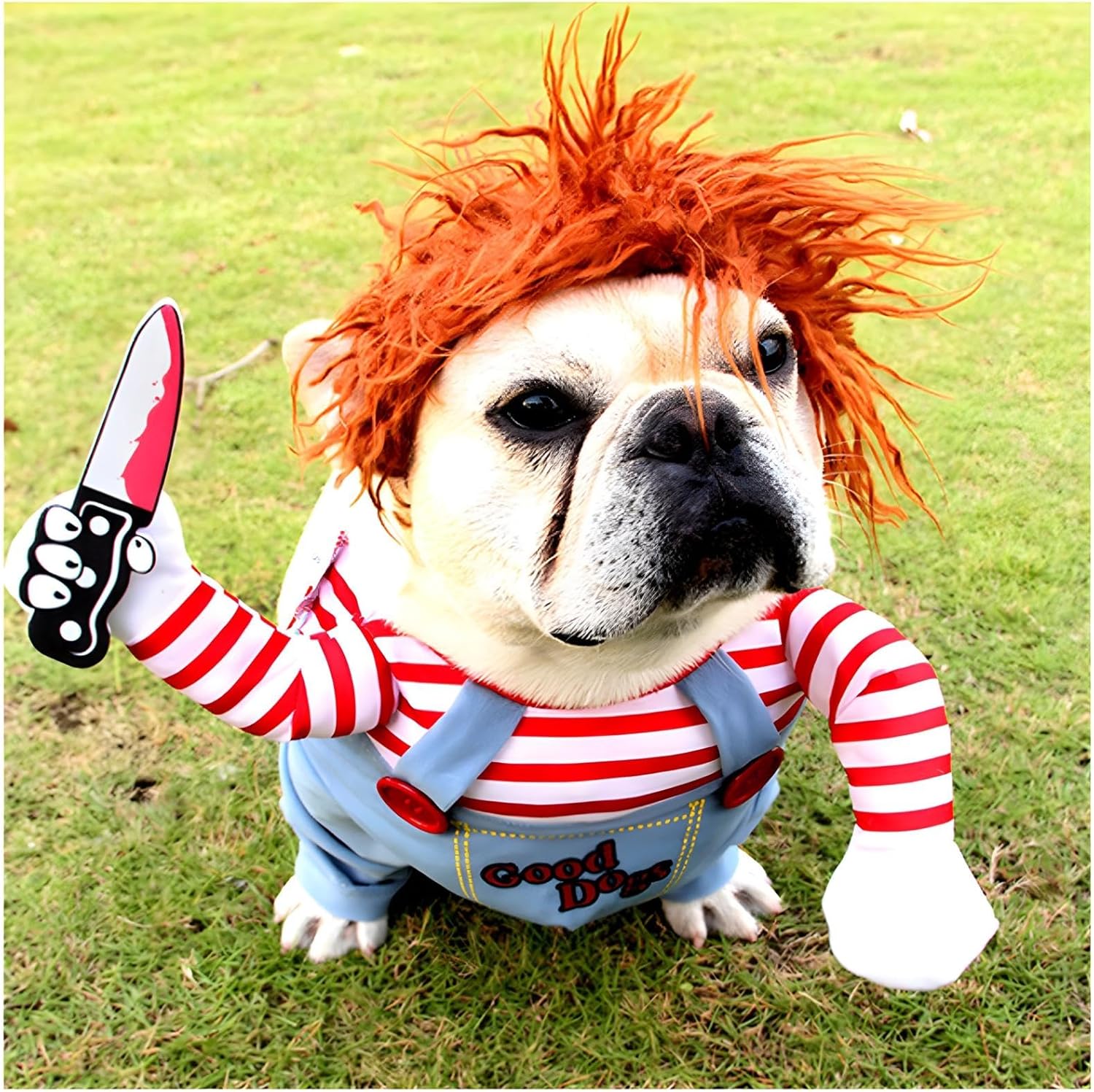 DELIFUR Dog Chucky Costume Pet Halloween Clothes | PetNestUK