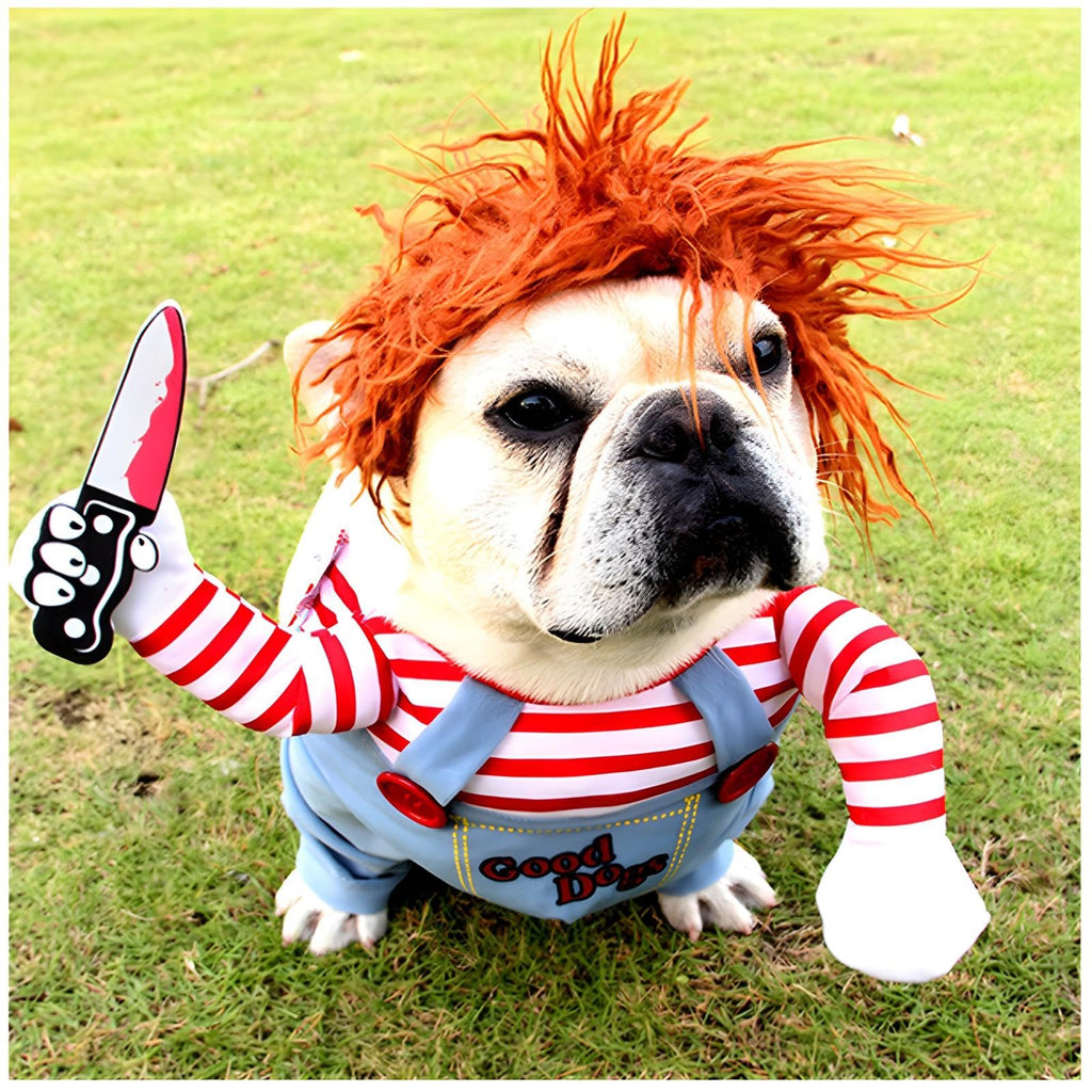 DELIFUR Dog Chucky Costume Pet Halloween Clothes | PetNestUK