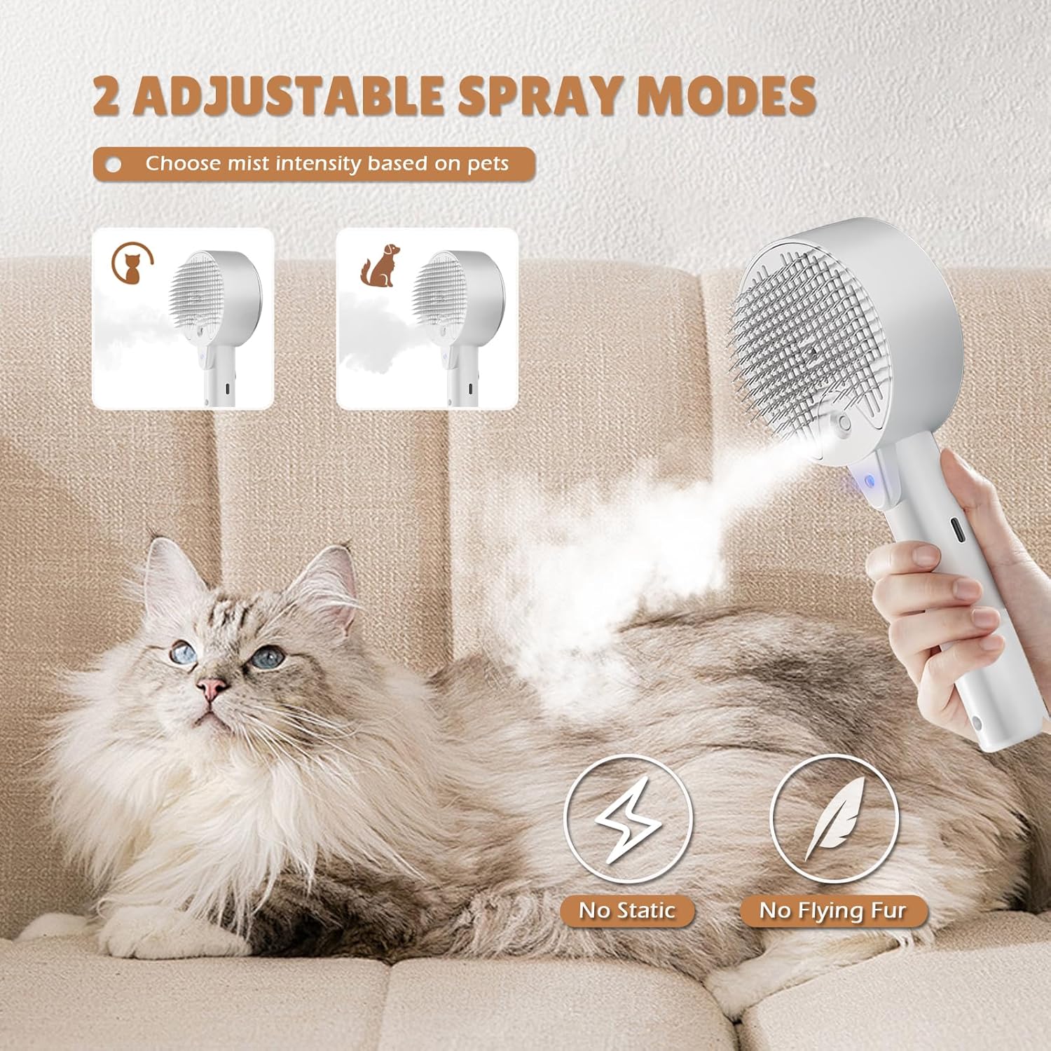 Spritz Defur Comb For Cats 2024 Cat Steam Brush | PetNestUK