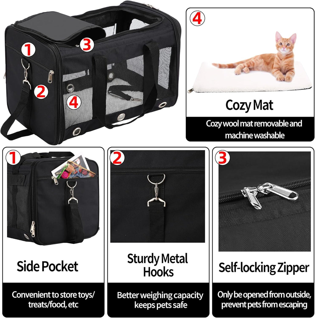 Soft Sided Foldable Cat/Dog/Pet Carrier Bag, | PetNestUK
