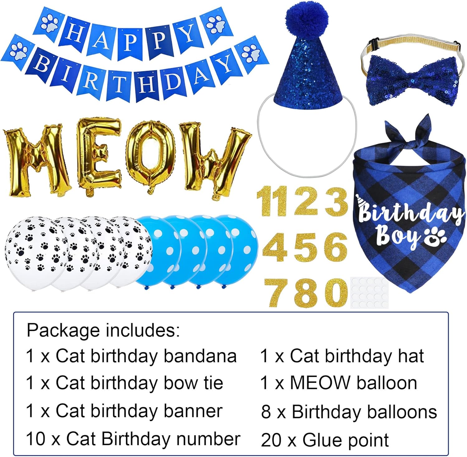 JOTFA Cat Birthday Party Supplies, Kitten | PetNestUK