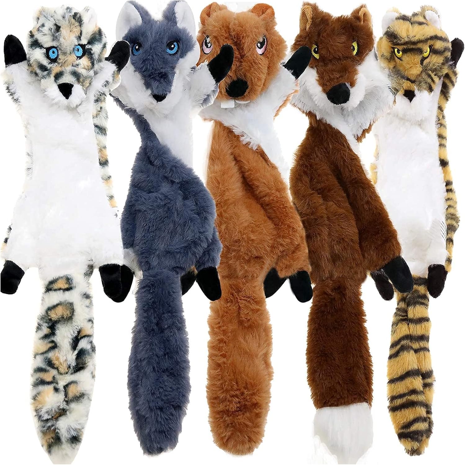 Newthinking No Stuffing Dog Toys, 5 Pack Squeaky | PetNestUK